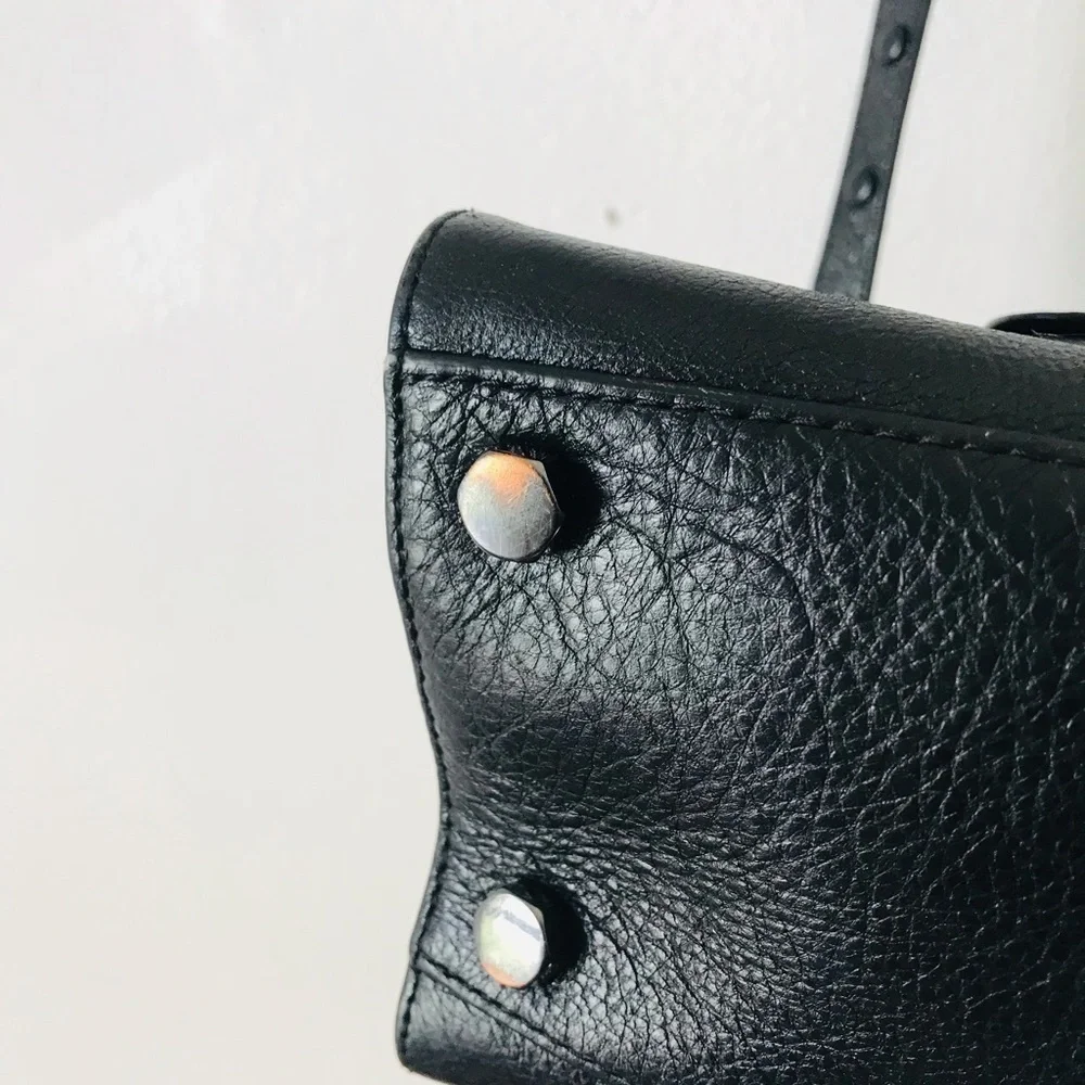 rebecca minkoff black leather jamie satchel /crossbody purse